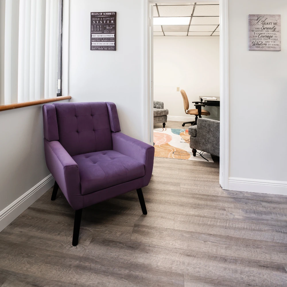 A purple chair at A New Way, FL