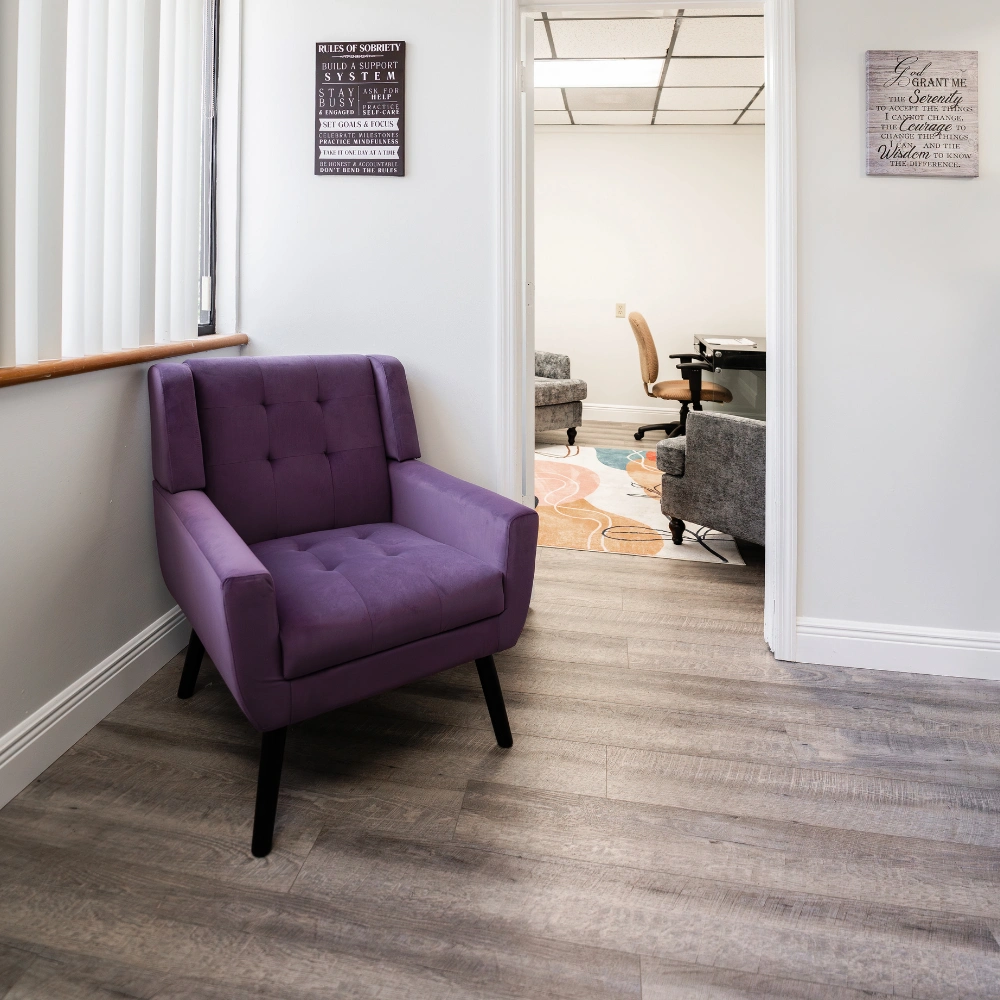 A purple chair at A New Way, FL